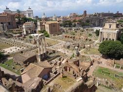 panoramic view of antique rome on a sunny day