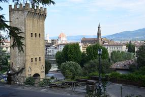 panorama of historic buildings in Florence, Italy