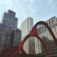 Architecture Sculpture Downtown red