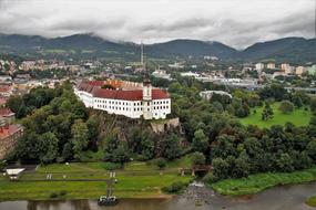 Decin castle on a hill in the Czech Republic
