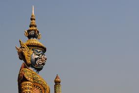 chinese sculpture under the blue sky