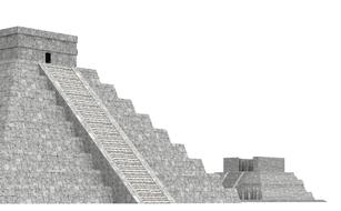 pyramid mexico architecture black and white