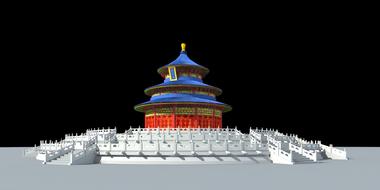 heaven temple china architecture 3d model