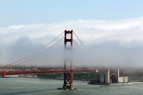 red Golden Gate Bridge Fog