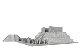 pyramid mexico architecture 3d model
