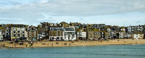 houses on the beach in Cornwall