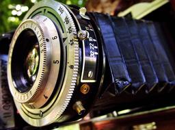 large antique camera close up