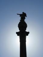 famous Tower Christopher Colombus, barcelona, spain