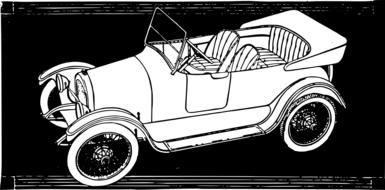 automobile car convertible ford drawing