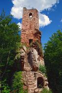 ruined castle tower in France