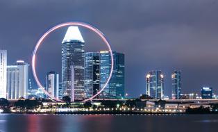 Singapore Flyer Ferris Wheel lights