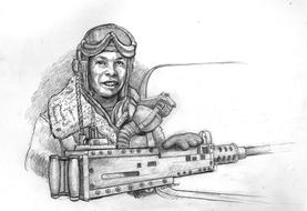 pencil drawn soldier of ww2