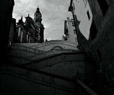 Staircase Church black and white