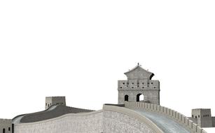 large wall china and building church 3d