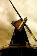 Windmill Kent Architecture at storm sky