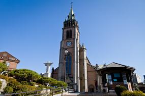 Myeongdong Cathedral Seoul blue sky