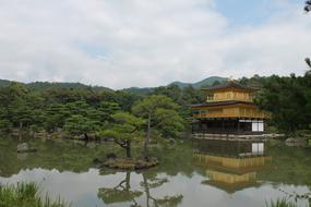 landscape of Golden Pavilion in Japan