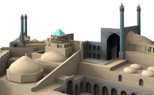 king mosque isfahan 3d drawing