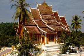 Temple with gable roof, Laos, Luang Prabang