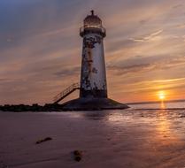Lighthouse Marine Sky red hot