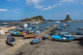 boats on coast in Italy Sicily