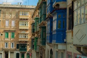 houses with colorful balconies in Malta