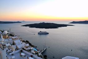 Sunset over oia caldera, greece, Santorini Island