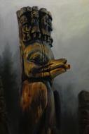 totem aboriginal artwork wood