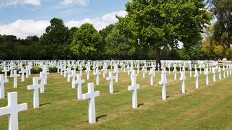 American Army Cemetery white crosses