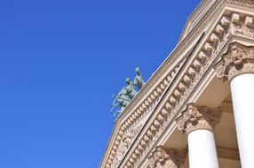 statues on the roof of the Bolshoi Theater in Moscow