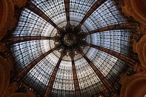 stained glass dome of Galeries Lafayette Haussmann in Paris