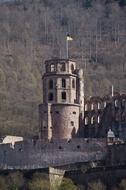 Old building castle flag