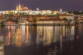 famous Prague Castle Night