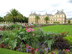 scenic garden in Paris, France