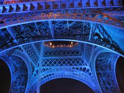 Eiffel Tower Paris lights blue