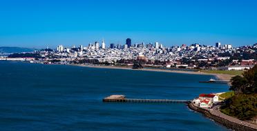 Beautiful cityscape with the shore of San Francisco, California, USA