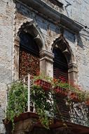 Croatia old Town balcony flowers