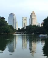 Lumpini Thailand Park and pond