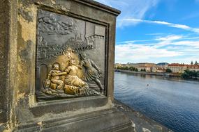 Prague Statue and River