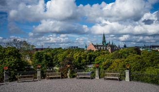 Sweden Stockholm Castle and green garden