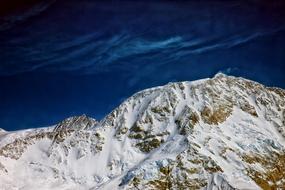 Beautiful Mount Denali with white snow, in Alaska, USA
