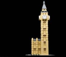 Big Ben as a 3d model on a black background