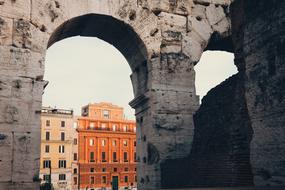 arch of the roman colosseum in italy