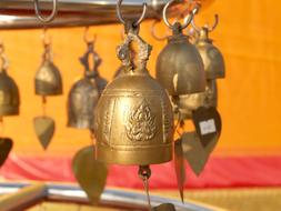 Beautiful and decorated golden bells in Bangkok, Thailand