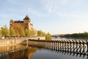 Prague castle and water