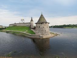 panoramic view of the fortress in pskov