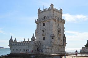 Beautiful Tower of Bethlehem in sunlight, in Lisbon, Portugal