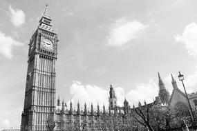 Big Ben London England in monochrome