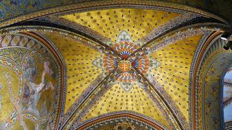 Matthias Church yellow Ceiling Murals