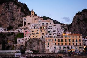 multi-storey building near a mountain in italy